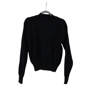 Meister Black Classic New Wool Vintage High Neck Knit Ski Sweater Women's Medium